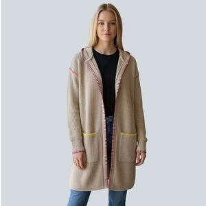 Kerri Rosenthal XO Smiley Face Hooded Stitched Cardigan Size M